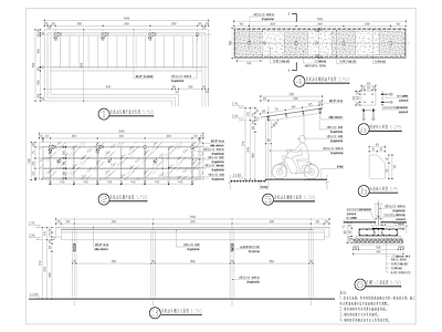 自行车棚建筑节点 施工图 建筑通用节点