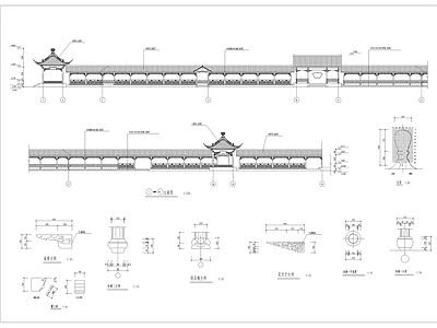 古建长廊详图 施工图