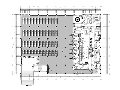 公司员工食堂餐厅工装平面图