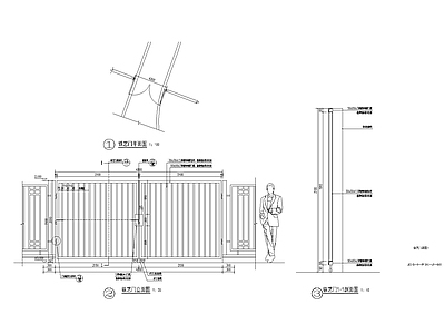 现代铁艺门大样图 施工图 通用节点