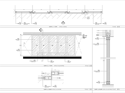 简易推拉玻璃门节点 施工图 推拉