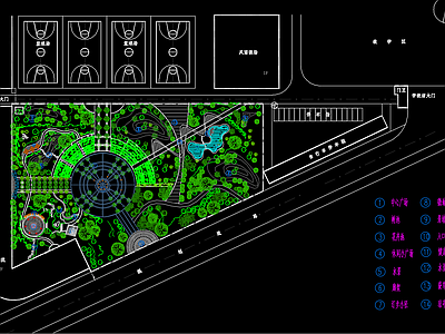 校园绿地广场平面图 施工图
