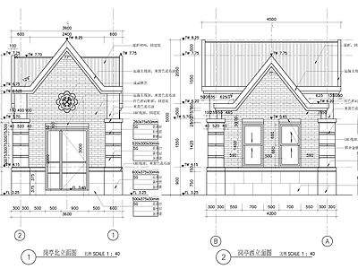 门卫岗亭建筑平立面图 施工图