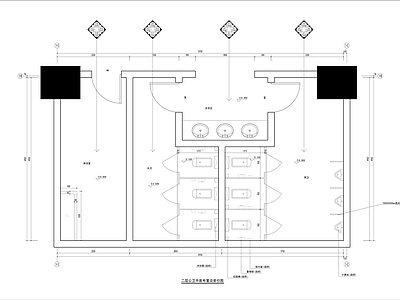 现代公共卫生间室内空间 施工图