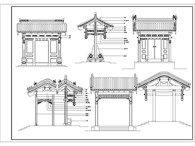 中式门楼花罩通用大样图 施工图 建筑通用节点