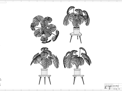 植物树盆栽制作图 施工图