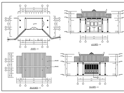 川西民居门厅建筑 施工图