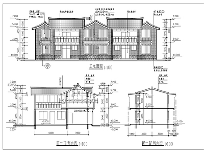 三套李白故居风景区仿唐民居建筑 施工图