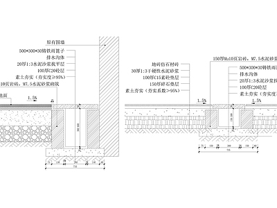 室外地面排水沟节点图 施工图