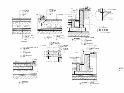 屋顶花园 池排水沟节点图 施工图