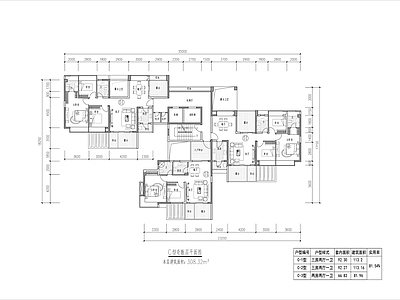 住宅C户型平面 施工图 平层