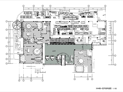 1600㎡两层休闲会所平面布局图