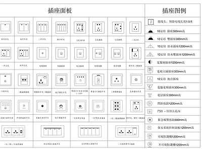 开关插座面板及图例