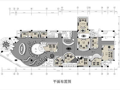 800㎡KTV酒吧平面布局图