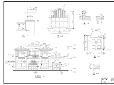 欧式简约农村别墅建筑 施工图