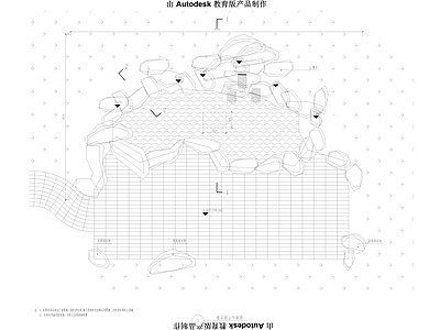 中式塑石假山水 施工图 假山