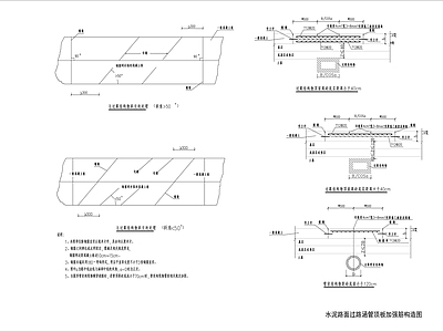 市政道路水泥路面过路涵管顶板加强筋构造图 施工图