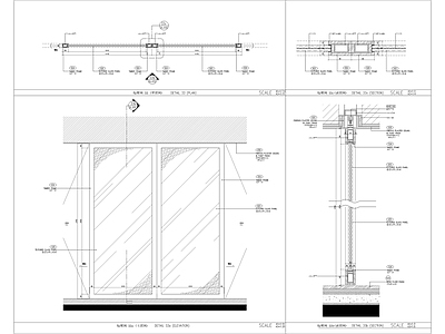 玻璃推拉门详图 施工图