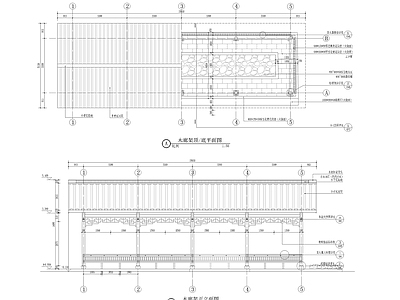 美丽乡村仿古廊详图 施工图