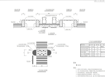 行人二次过街安全岛大样图 施工图