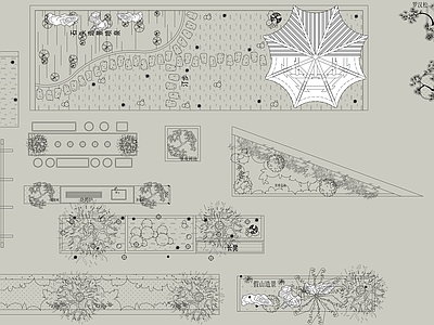 别墅庭院景观 施工图 景观小品