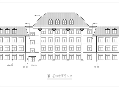 欧式简约多层办公楼 施工图