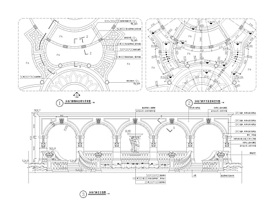 欧式古典室外泳池欧式门廊详图 施工图