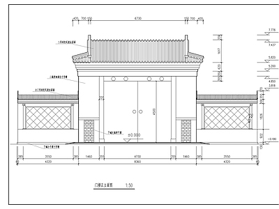 门楼详图 施工图
