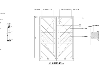 双开玻璃门节点 施工图 通用节点