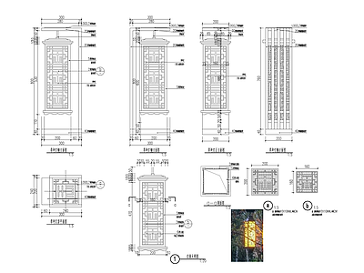 现代景观灯详图 施工图 景观小品