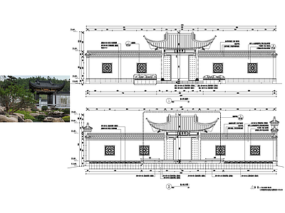 中式入口大门详图 施工图