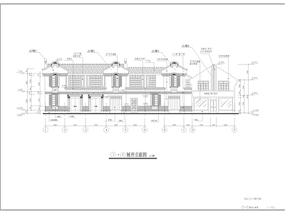 沿街门库笔行古建筑 施工图