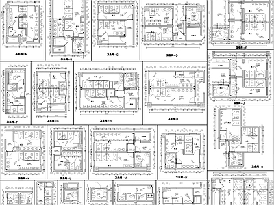 各种公共卫生间建筑平面图