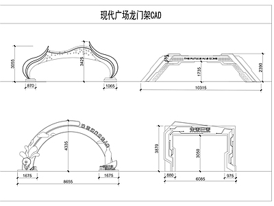 现代广场龙门架图库 景观小品