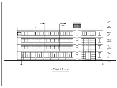 现代4层办公楼建筑 施工图