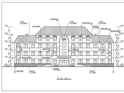 4层乡镇办公楼建筑 施工图