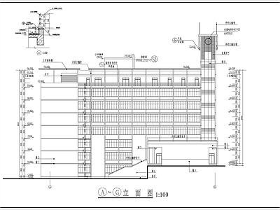 8层公安局办公楼建筑 施工图