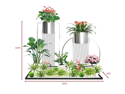 植物花架小景 效果图 施工图 景观小品