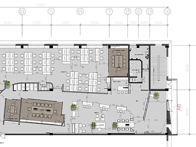 800m²现代办公空间会议室休息区 施工图