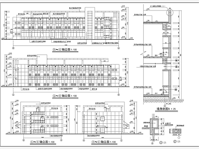 现代风格厂区办公楼建筑 施工图