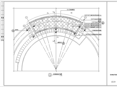 弧形景观廊架 施工图