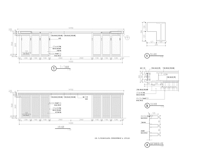 方形亭子廊架详图 施工图