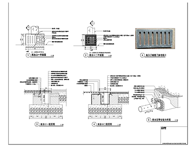 雨水口排水盲管节点 施工图