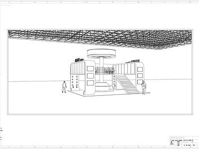 科技展览线稿图设计 施工图