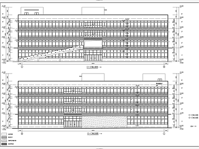 回字形办公楼建筑 施工图