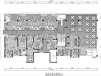 500㎡茶楼棋牌室平面布置图