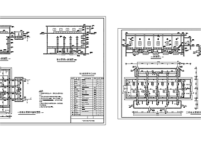 一级二级泵站平面剖面设计图纸 施工图