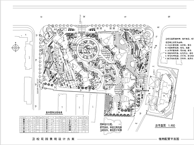 卫校花园景观方案图 施工图