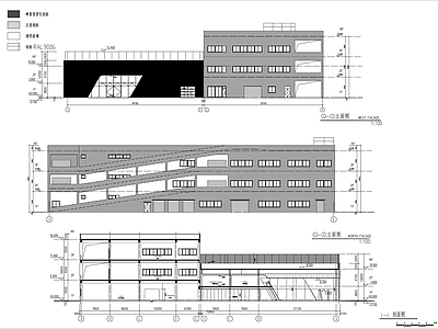 4S汽车展厅建筑平面设计 施工图 展销厅