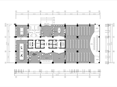 1200㎡会议室报告厅室内总平图